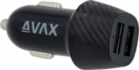 Avax CC301B Carly 2x USB-A Autós töltő - Fekete (12W)