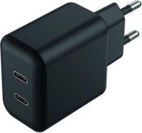 2GO 797386 2x USB-C Hálózati töltő - Fekete (3000mAh)