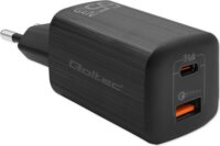 Qoltec Gan Ultra USB-A / USB-C Hálózati töltő - Fekete (65W)
