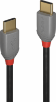 Lindy Anthra Line USB-C apa - USB-C apa 2.0 Adat és töltőkábel - Fekete (0.5m)