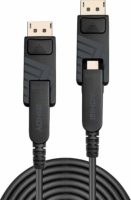 Lindy 38480 Fibre Optic Hybrid Mini DisplayPort 1.4 - Mini DisplayPort 1.4 Kábel 10m - Fekete