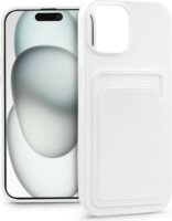Haffner Apple iPhone 15 Hátlap Tok Kártyatartóval - Fehér