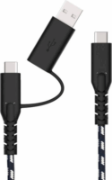 Fairphone ACCABL-1CC-WW1 USB Type-C apa - USB Type-C / USB Type-A apa Adat és töltő kábel - Fekete (1.2m)