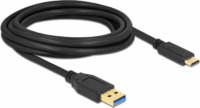 Delock 84006 USB-A apa - USB Type-C apa Adat és töltő kábel - Fekete (3m)
