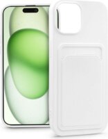 Haffner Apple iPhone 15 Plus Hátlap Tok Kártyatartóval - Fehér