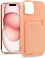 Haffner Apple iPhone 15 Plus Hátlap Tok Kártyatartóval - Rózsaszín
