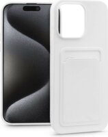 Haffner Apple iPhone 15 Pro Max Hátlap Tok Kártyatartóval - Fehér