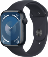 Apple Watch Series 9 GPS (45mm) Okosóra - Éjfekete Alumíniumtok Éjfekete Sportszíjjal S/M