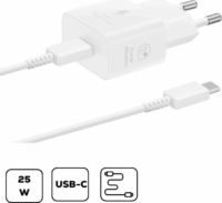 Samsung EP-T2510XWEGEU USB-C Hálózati töltő kábellel - Fehér (25W)