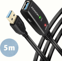 Axagon ADR-305 USB-A 3.2 apa - USB-A 3.2 anya USB hosszabbító kábel - Fekete (5m)