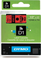 Dymo D1 Feliratozógép szalag 12mm / 7m - Fekete/Piros