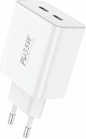 Foneng EU50 2x USB-C Hálózati Gyorstöltő Adapter 35W - Fehér