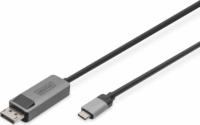 Digitus DB-300334-010-S USB Type-C apa - DisplayPort apa Kábel 1m - Fekete