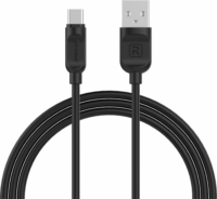 Recci RCT-P200B USB-A apa - USB-C apa 2.0 Adat és töltőkábel - Fekete (2m)