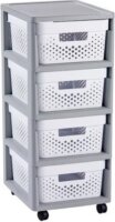 Curver Infinity Fiókos tároló komód 4x11L - Szürke/fehér