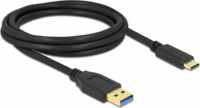 Delock 84004 SuperSpeed USB Type-A apa - USB Type-C 3.2 Gen 2 Adat és töltő kábel - Fekete (2m)