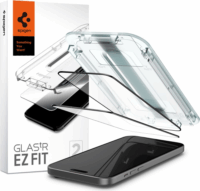 Spigen Glas.tR EZ Fit Apple iPhone 15 Edzett üveg kijelzővédő - Fekete (2db)