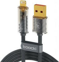 Toocki TXCLJDA03 USB-A apa - Lightning apa Adat és töltő kábel - Szürke (1m)