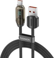 Toocki TXCTYX05 USB-A apa / USB-C apa Adat és töltő kábel - Fekete (1m)
