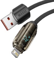 Toocki TXCLYX01 USB-A - Lightning Adat és töltő kábel - Fekete (1m)