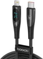 Toocki TXCTL-XY205 USB-C apa - Lightning apa Adat és töltő kábel - Fekete (1m)