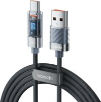 Toocki TXCTZX0G USB-A apa - USB-C apa Adat és töltő kábel - Szürke (1m)