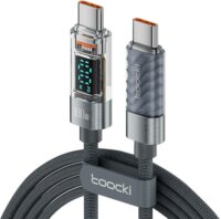 Toocki TXCTT1-XY01 GREY USB-C apa - USB-C apa Adat és töltő kábel - Szürke (1m)