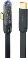 Toocki TQ-X32 USB-C apa - USB-C apa Adat és töltő kábel - Fekete (1m)