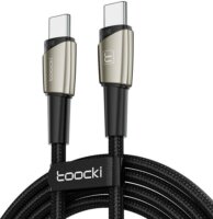 Toocki TXCTT14- LG01 USB-C apa - USB-C apa Adat és töltő kábel - Fekete (140W)