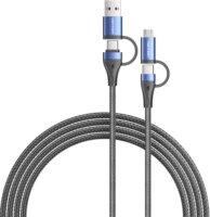 Vention CTLLH 4in1 USB Type-C/USB-A apa - USB Type-C/microUSB apa Adat és töltő kábel - Fekete (2m)