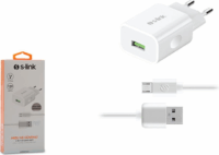 S-Link AND-EC14B USB-A Hálózati töltő + Micro USB kábel - Fehér (5W)