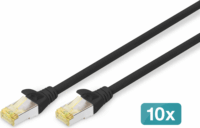 Digitus CAT6A S/FTP Patch kábel 0,25m - Fekete