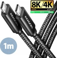 Axagon BUCM4X-CM10AB USB Type-C apa - USB Type-C apa Adat és töltő kábel - Fekete (1m)