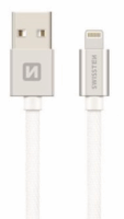 Swissten USB-A apa - Lightning apa 2.0 Adat és töltő kábel - Fehér (1.2m)