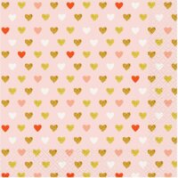 Godan XOXO Rózsaszín szalvéta szívekkel 33 x 33 cm (20db)