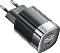 Toocki TCTAC -ZXB01 BLACK 2x USB-C Hálózati töltő - Fekete (35W)