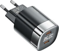 Toocki TCTAC -ZXB01 BLACK 2x USB-C Hálózati töltő - Fekete (35W)