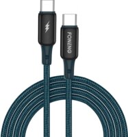Foneng X87 USB-C apa - USB-C apa Adat és töltő kábel - Kék (1m)