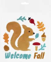Ablakzselé szett - Mókus és Welcome Fall felirat Dekoráció