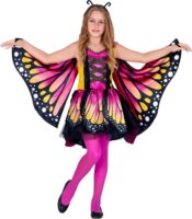 Widmann Rózsaszín pillangó jelmez szárnyakkal - 116 cm
