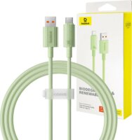 Baseus Habitat Series USB-A apa - USB Type-C apa Adat és töltő kábel - Zöld (1m)