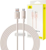 Baseus Habitat Series USB-A apa - USB Type-C apa Adat és töltő kábel - Rózsaszín (2m)