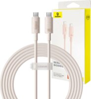 Baseus Habitat Series USB Type-C apa - USB Type-C apa Adat és töltő kábel - Rózsaszín (2m)