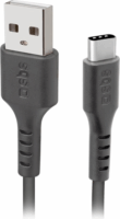 SBS TECABLETC220K USB-A apa - USB-C apa 2.0 Adat és töltőkábel - Fekete (2m)