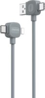 Dudao L20S USB-C/Lightning apa - USB-A/USB-C apa kábel - Szürke (1m)
