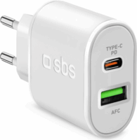 SBS TETRPD20W 1x USB Type-C / 1x USB Type-A Hálózati töltő - Fehér (20W)