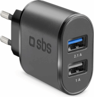 SBS TETR2USB21AFAST 2x USB Type-A Hálózati töltő - Fekete (10W)