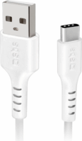 SBS TECABLEMICROC15W USB-A apa - USB-C apa 2.0 Adat és töltőkábel - Fehér (1.5m)
