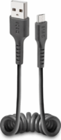 SBS TECABLEMICROSK USB-A apa - Micro USB apa 2.0 Adat és töltő spirálkábel - Fekete (0.5m)