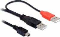 Delock USB Y kábel 2xUSB-A 2.0 apa - USB mini 5 pin